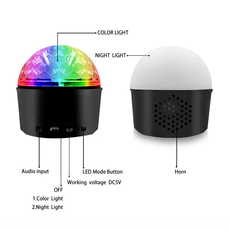 Led Bluetooth диско-шар с динамиком и портом Aux вечерние светильник сценический светильник ing Эффект диско-Свет Волшебный шар светильник для дома Вечерние