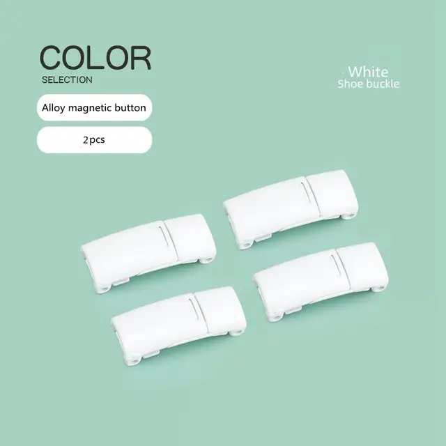 New Upgrade Magnetic Buckle Latex Rubber Band Elastic Laces Sneakers Laces Without Tying Kid and Adults Are Available Shelaces White 2pcs