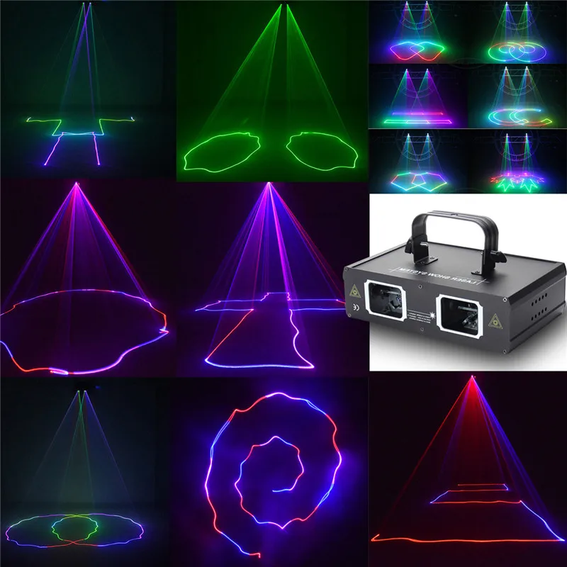 Светодиодный светильник 2 линзы RGB AC110-240V США штекер луч лазера DMX Manualfor DJ вечерние клуб бар шоу светильник ing эффект лампы