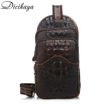 

2020 NEW Men one shoulder bag men messenger bags male waterproof sling chest bag new Crocodile pattern bagpack cross body bags
