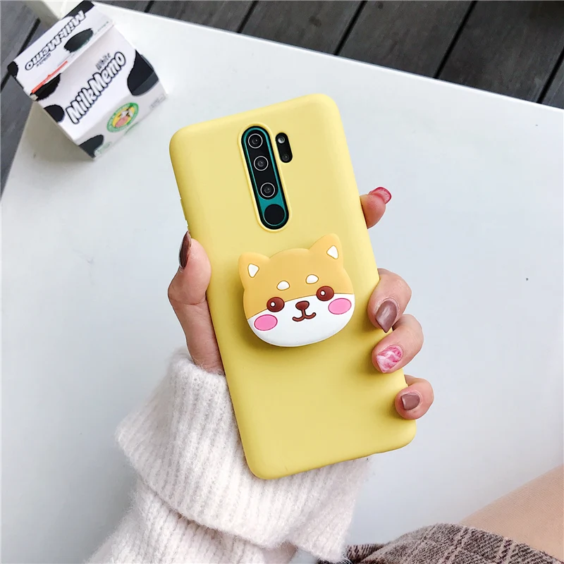 3D Silicone Cartoon Phone Holder Case For Xiaomi Redmi Note 10 Redmi Note 10 Pro Note 10S 9 8T K30 Pro K40 Pro mi poco F3 Cover