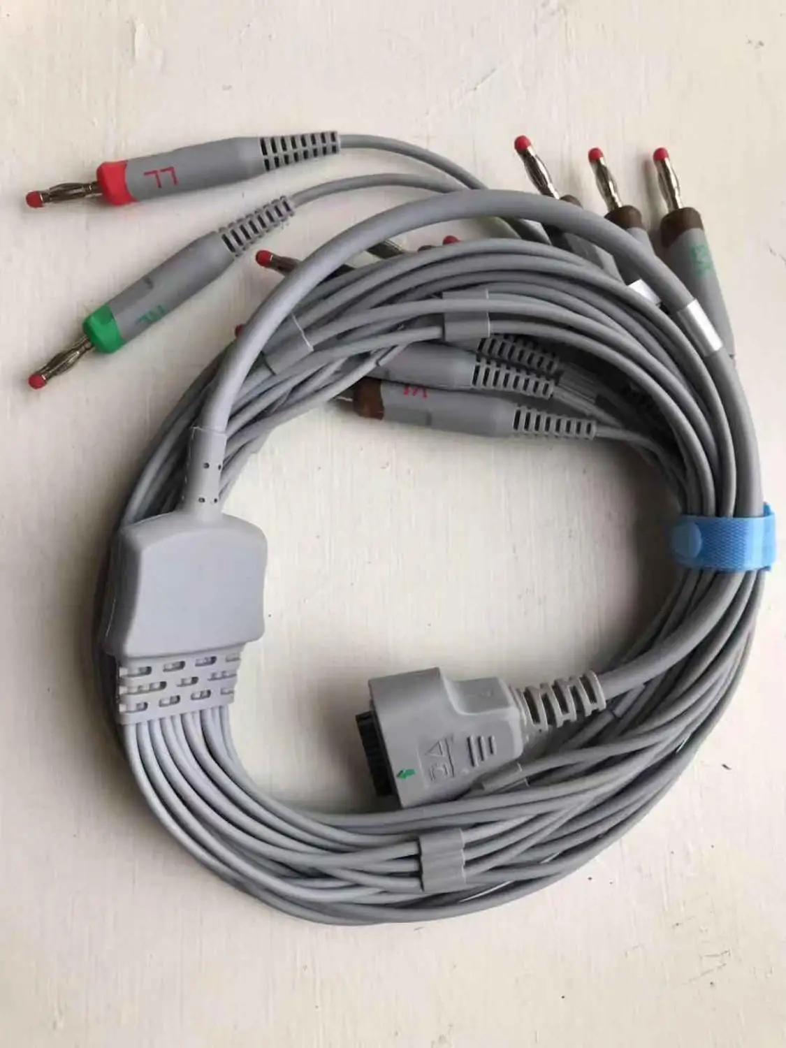 Для EDAN DX12 holter ECG кабель 12 свинцовый цельный ecg кабель и leadwire snap или Banana 4,0 штекер кабеля AHA 10 шт./лот - Цвет: Черный