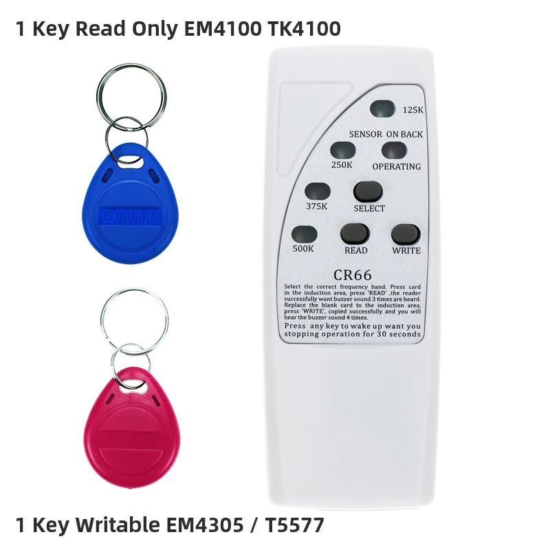 with 1TK4100 1T5577 4 частоты RFID копировальный считыватель писатель программист+ 5 шт. EM4305 T5577 перезаписываемый ID Брелоки метки карты - Цвет: with 1TK4100 1T5577