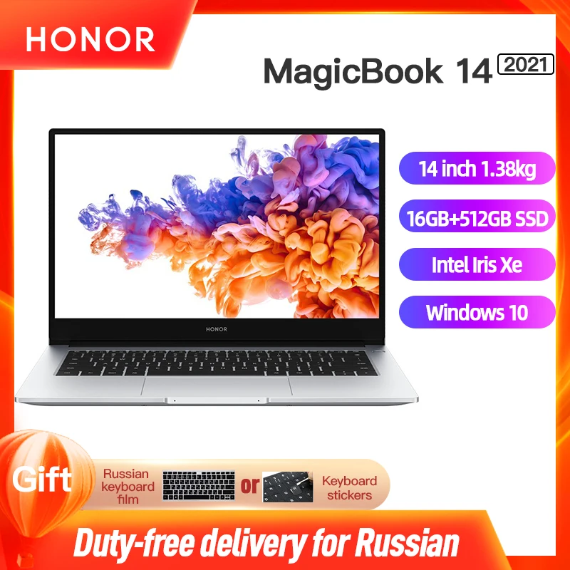Nueva computadora portátil honor MagicBook 14 2021 [14 IPS Intel Core i5 1135G7 16G SSD de 512GB IPS ultrabook Win10