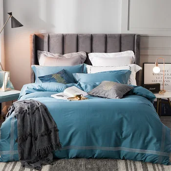 

Bedding set Thicken sanding cotton Autumn And Winter bed set duvet cover High quality flat bed sheet fitted sheets embroidery