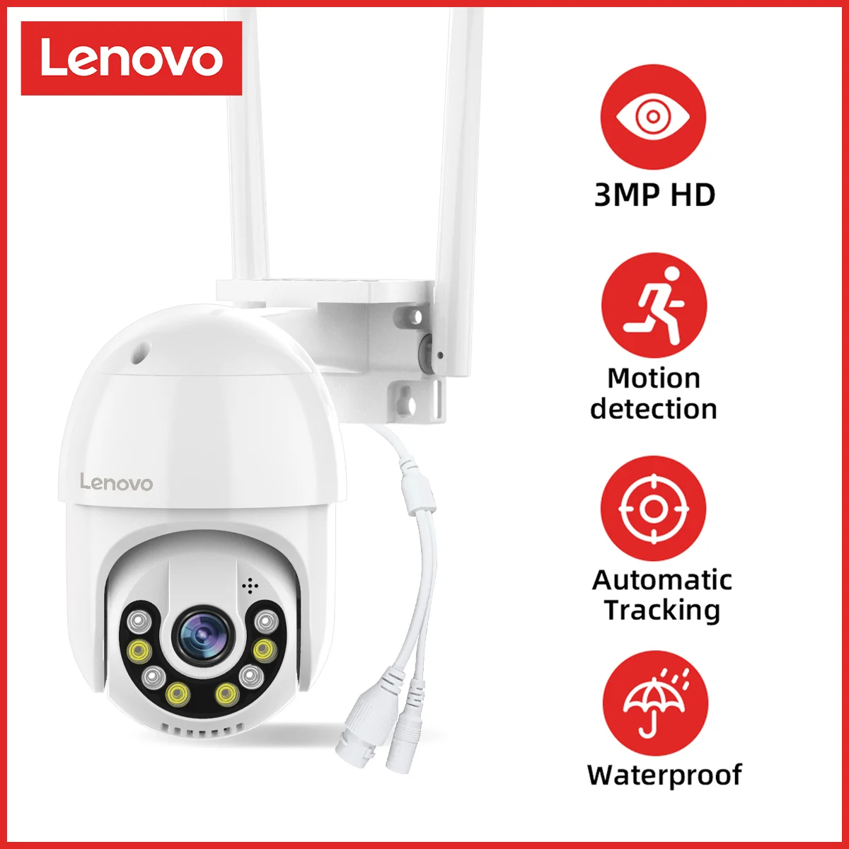 Lenovo 3mp/5mp Ptz Wifi Ip Camera Ai Security Camera Wireless Audio