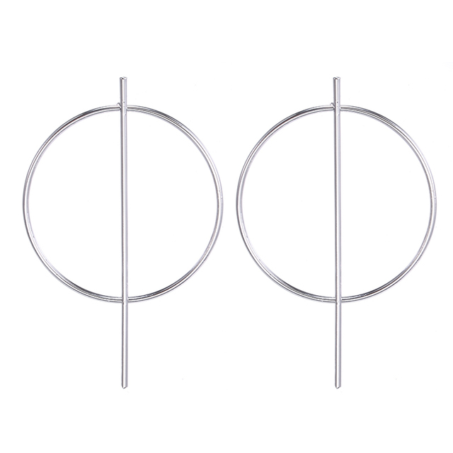 Vintage Drop Earrings For Women Gold/Silver Color Big Geometric Statement Earring 2019 Fashion Earring India Jewelry