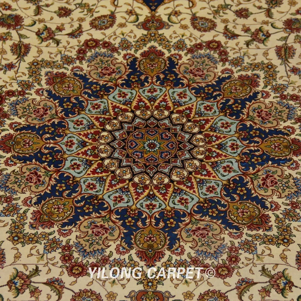 Yilong 6'x9' персидский стиль шелковые ковры ручной работы турецкий коврик с рисунком(ZQG332A