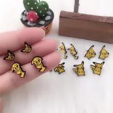 EUPNHY 1 пара милые серьги Покемон Пикачу серьги-гвоздики для женщин девочек мультфильм аниме серьги Асимметричная серьга ювелирные изделия