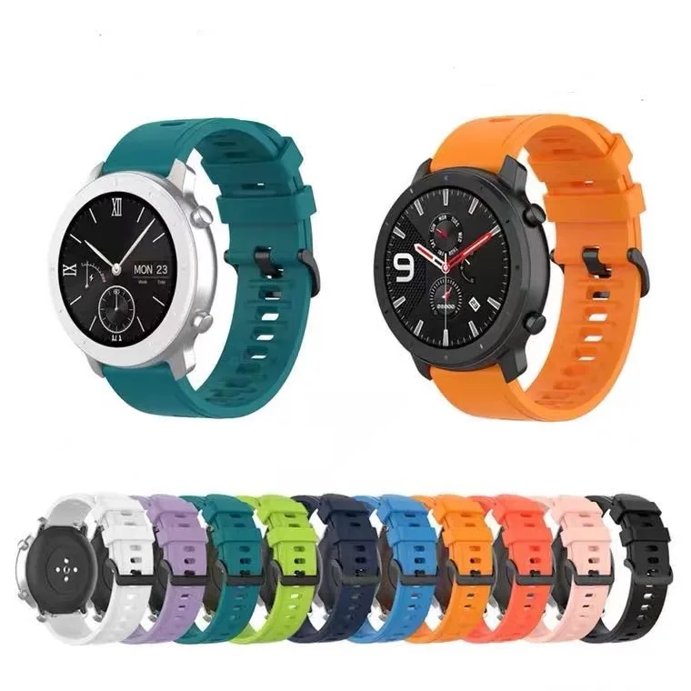 22mm 20mm alça de silicone macio para amazfit gtr 47mm amazfit gts 42mm substituir alça respirável para samsung relógio 3 huawei gt2 banda