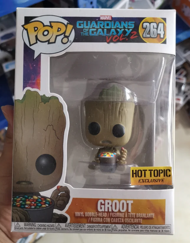 Funko pop Marvel guardiers галактики деревоподобный гуманоид Грут 264 едят конфеты Bobble голова 10 см фигурка игрушки