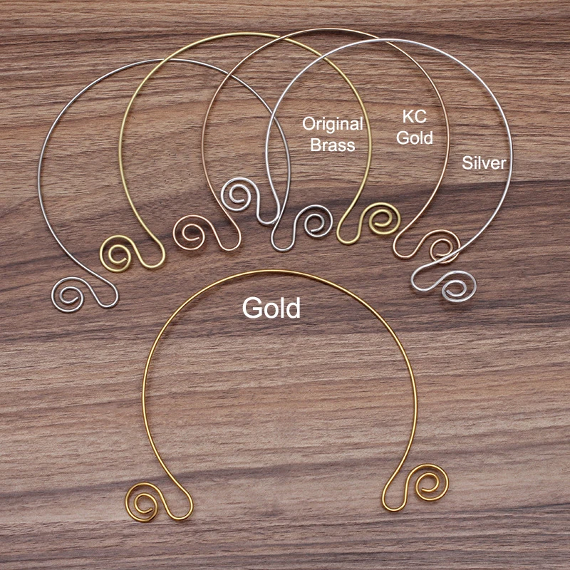 2pcs DIY Metal Collar Neckalce Circle Hang Hook Bride Base Setting Jewelry Making Components Wedding Necklace Jewelry DIY