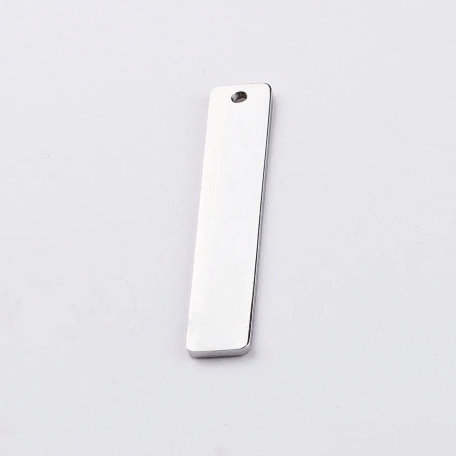 6x32mm steel Silver/Gold/Rose Gold Stainless Steel Blank Bar Rectangle Pendant For Jewelry Making Blank Metal Plate Tag Mirror Polished 50pcs - Окраска металла: 6x32mm steel