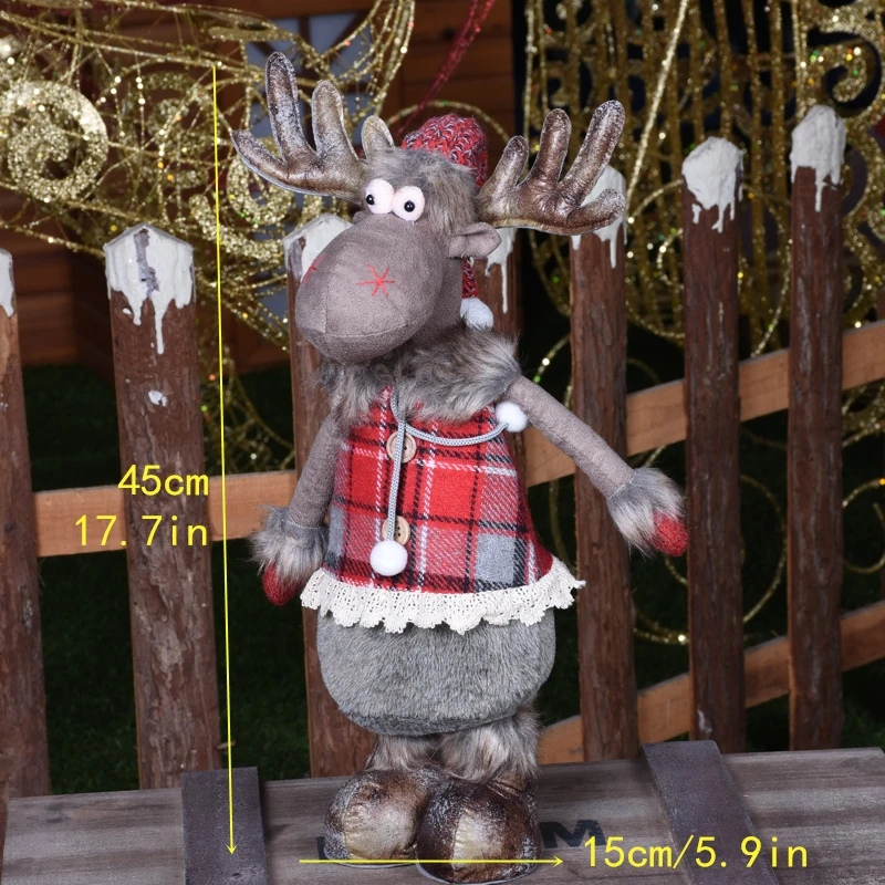 Выдвижные Рождественские куклы, рождественские украшения с оленями, рождественские фигурки, подарок на год, Regalos De Navidad для дома