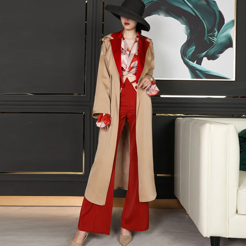 TWOTWINSTYLE Hit Color Patchwork England Style