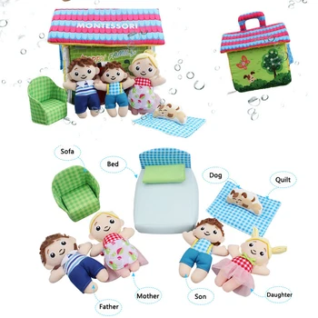 

Baby Kids Cartoon Mini Happy Family House Role Play House Educational Toys for Children