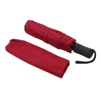 

94x66cm Durable Fashionable Advanced Fully-Automatic UV-proof Three Folding Business Solid Sunshade Rain Umbrella