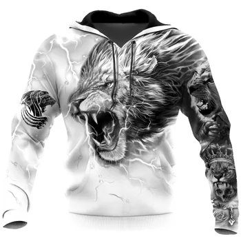2021 Fashion Mens hoodies Love Lion King 3D Printed Hoodie Sweatshirt Beast Harajuku Streetwear Unisex Casual Jacket Tracksuit 1