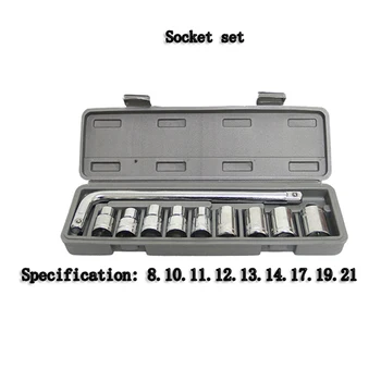 

10Pcs Car Repair Tool Mechanical Repair Socket Set Car Home Dual-use Combination Hardware Repair Supplies Accessories