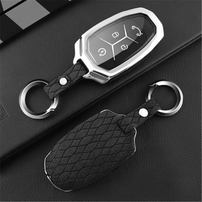 B-black Чехол для ключей Geely Atlas Boyue NL3 EX7 EmgrarandX7 SUV GT GC9 LYNK& CO 01 02 03 borui автомобильные аксессуары - Название цвета: B-black