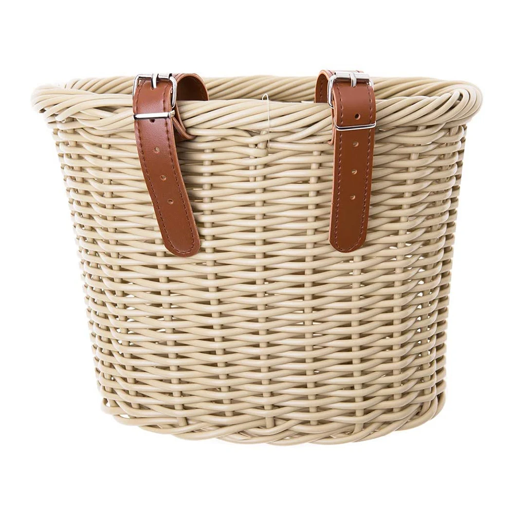 

Wicker Hand Woven Front Handlebar Bike Basket Cargo Hand-Woven Lines Bike Scooter Basket Folk Craftsmanship Bicycle Storage