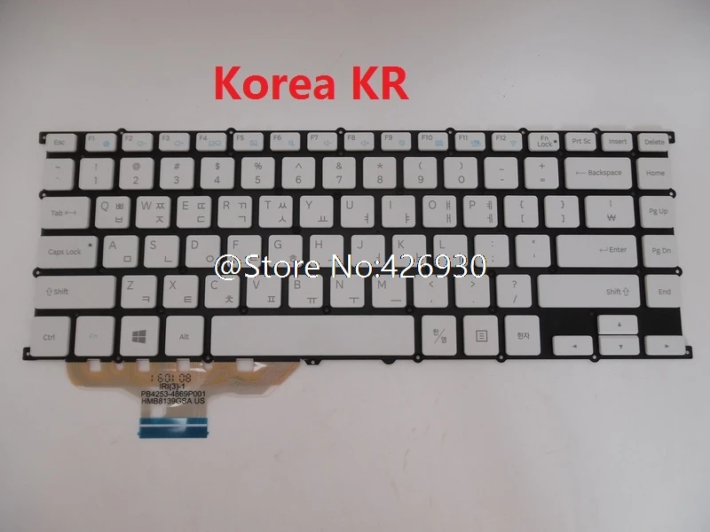 Клавиатура для ноутбука samsung NP900X5M NP900X5L 900X5M 900X5L корейский KR английский США HMB8139GSA BA59-04081B BA59-04102B без рамки