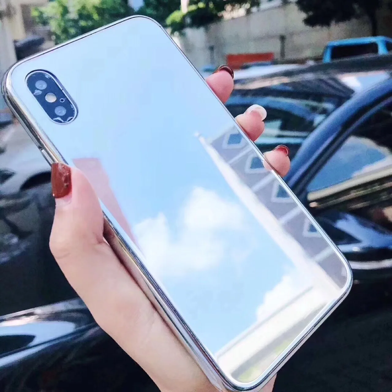 mirror glass capinha Phone Case for iPhone 11 Pro Max X XS Resistant Shockproof Bumper 6 7 8 Plus armor | Мобильные телефоны и