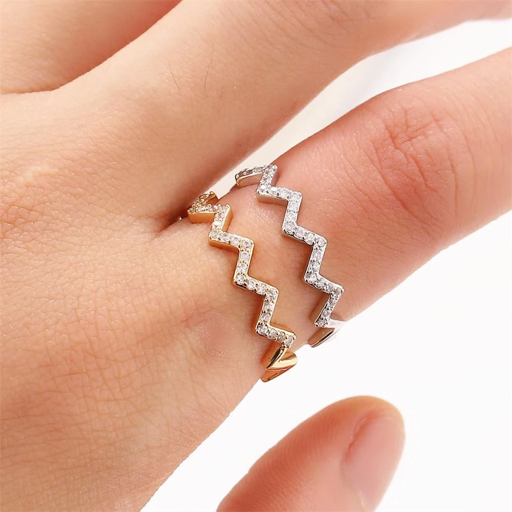 Bague Qui Veut Etre Mon Associe Bague ondulée simple couche en forme de Z pour ma fille, nouvelle bague de  personnalité, haut et bas, cadeau d'ouverture ajustable | AliExpress