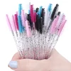Brosse à Mascara Transparente et Cristal Arc-en-Ciel, Bâtonnet Applicateur, pour Extension de Cils, Peigne à Sourcils, Ensemble de Pinceaux Recourbeurs et Outils de Maquillage Numérique