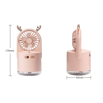 

Portable Household Humidifier Fan Colorful Night Light Mini Fan USB Rechargeable Desktop Air Humidifiers Air Cooler Fan For Home