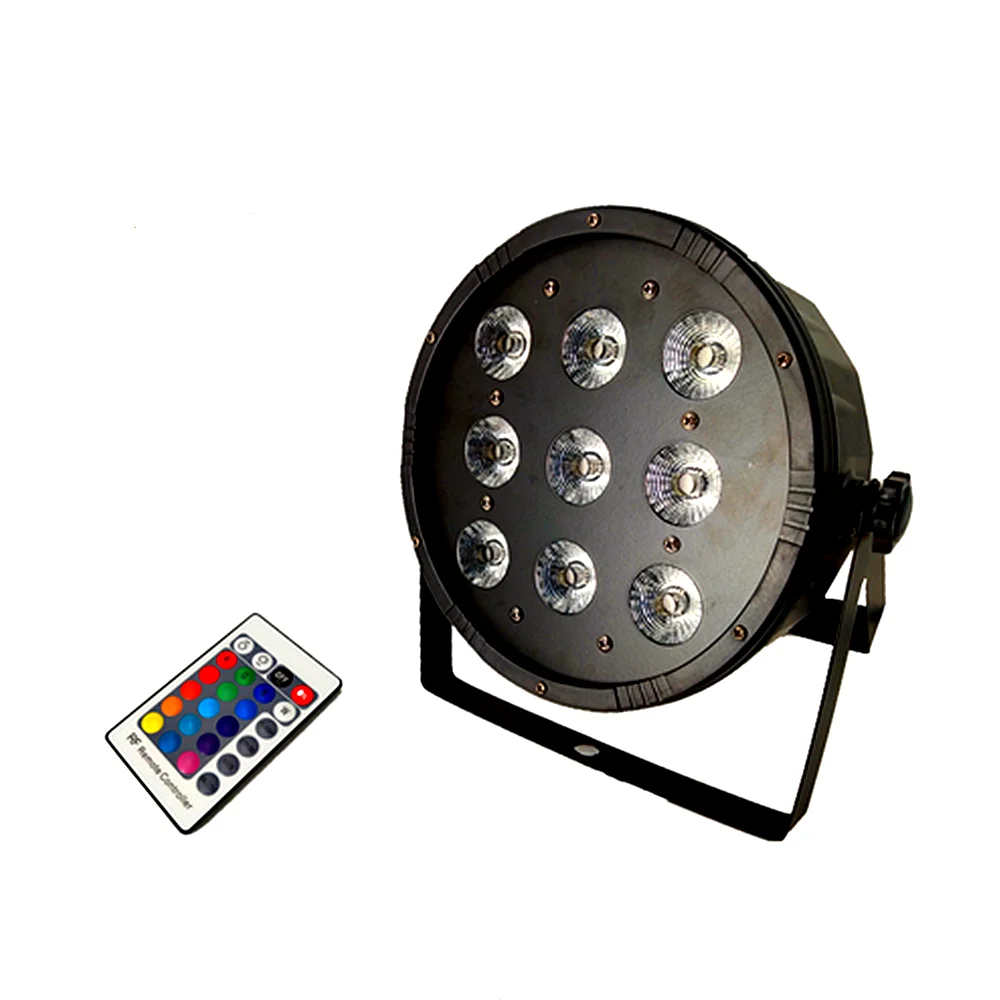 4pcs /Wireless remote control LED Par CREE 9x12W 4in1 RGBW Led Stage Light Flat SlimPar Quad Can With DMX512 DJ | Лампы и освещение