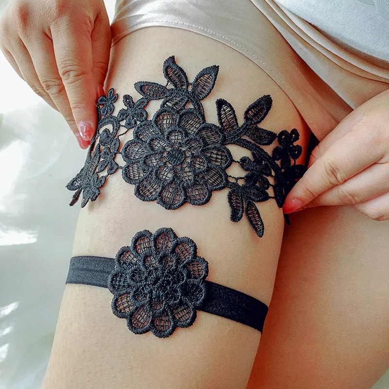 Комплект кружевных подвязок 5 цветов свадебная подвязка с поясом цветочный