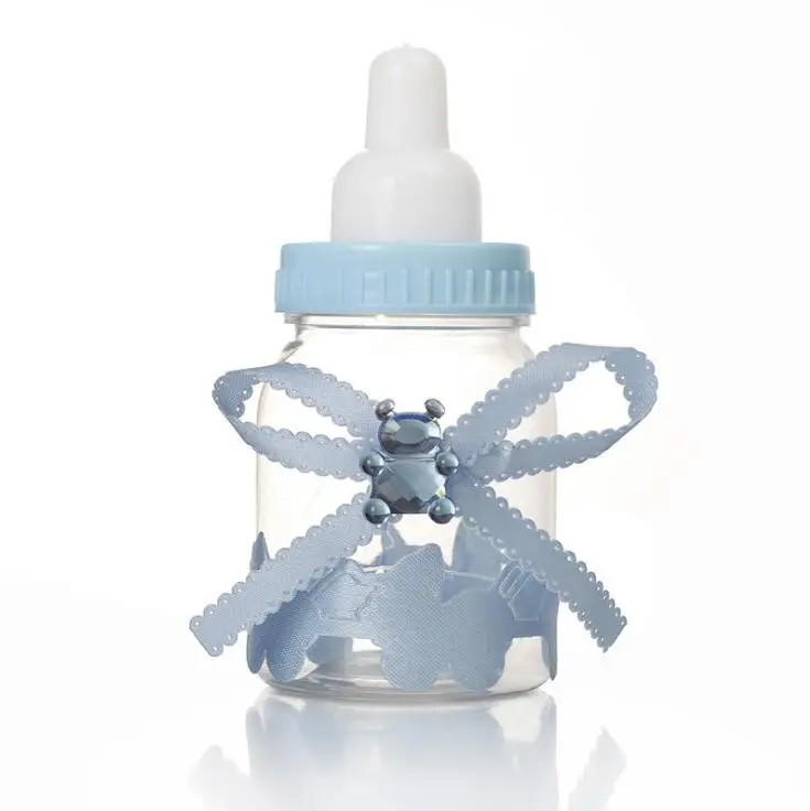 12 шт. Baby Shower коробка конфет Медведь Бутылка для девочек в розовом цвете, голубая вечеринка для мальчика день рождение благосклонности подарок Свадебная вечеринка украшения детскоешоу