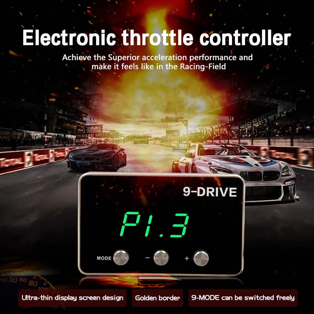 New 9-Drive Car Electronic Throttle Controller Racing Accelerator Potent Booster For All Cars Tuning Parts Accessory
