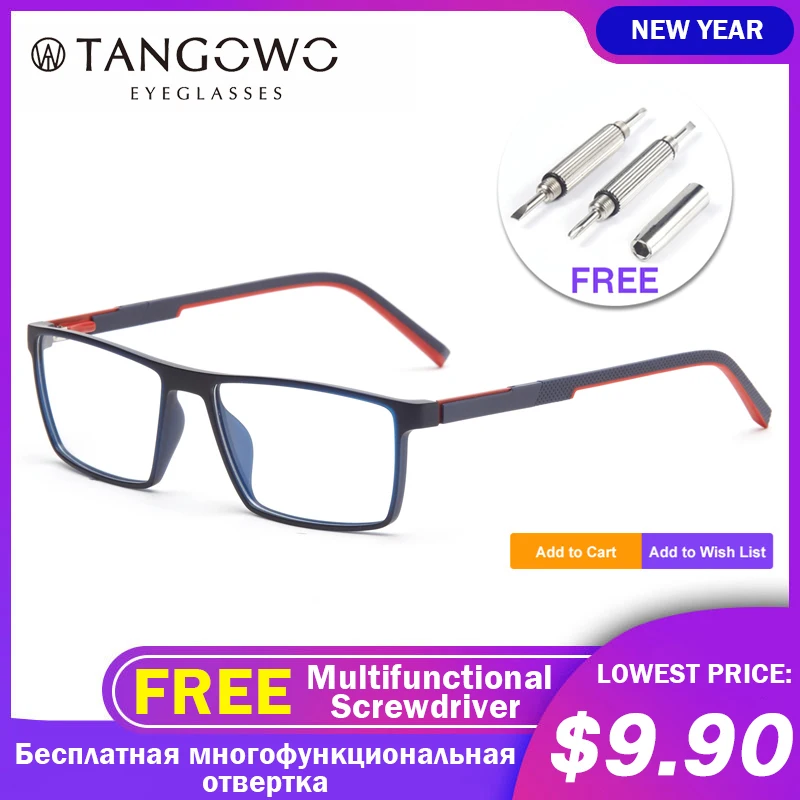 

TANGOWO TR90 Frame Myopia Glasses Frame Men Stylish Eyewear Optical Eye Glasses Prescription Eyeglasses Men Spectacle Clear