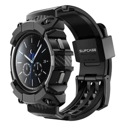 Ultimate Rugged Protective Case with Watch Strap Bands for Galaxy Watch ٤ Classic ٤٢mm - Durable ٢٠٢١ Edition (Black)