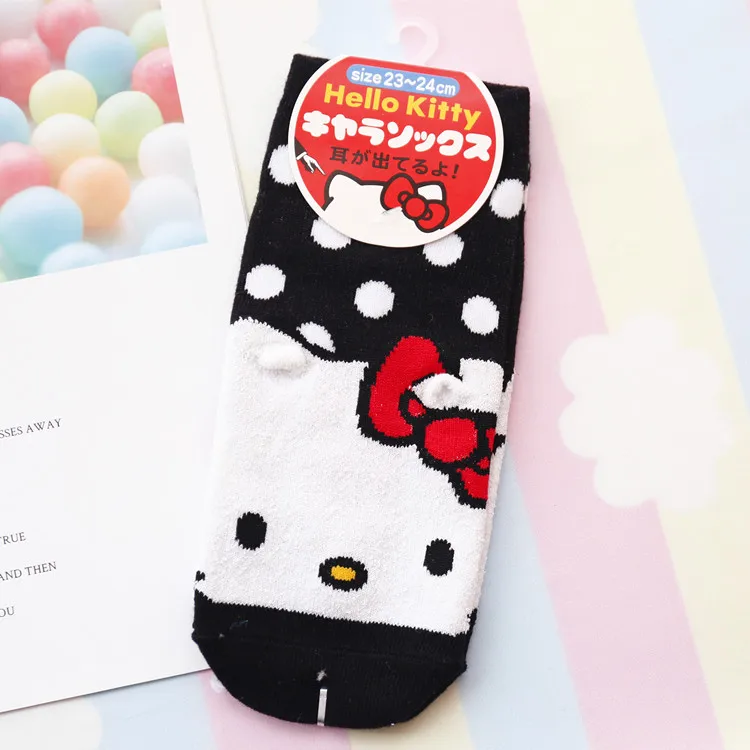 Hello kitty/носки женские милые хлопковые носки с рисунками Hello носок с изображением котенка для девочек, рождественский подарок, Прямая поставка