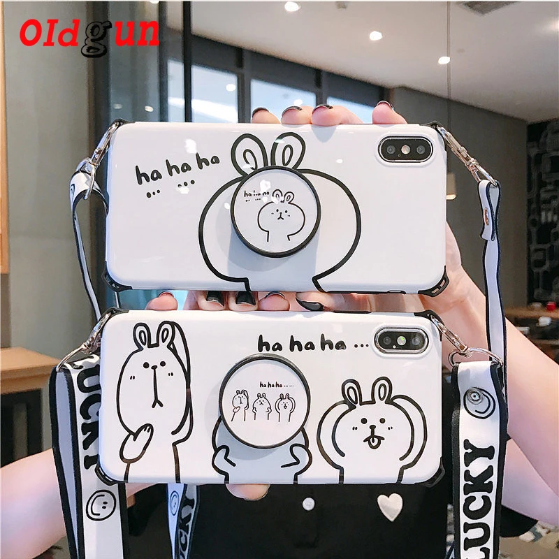 

2019 new iPhone11 mobile phone shell sketch rabbit iPhoneX XS XR XSMax mobile phone bag soft 11pro 11proMAX mobile phone sets