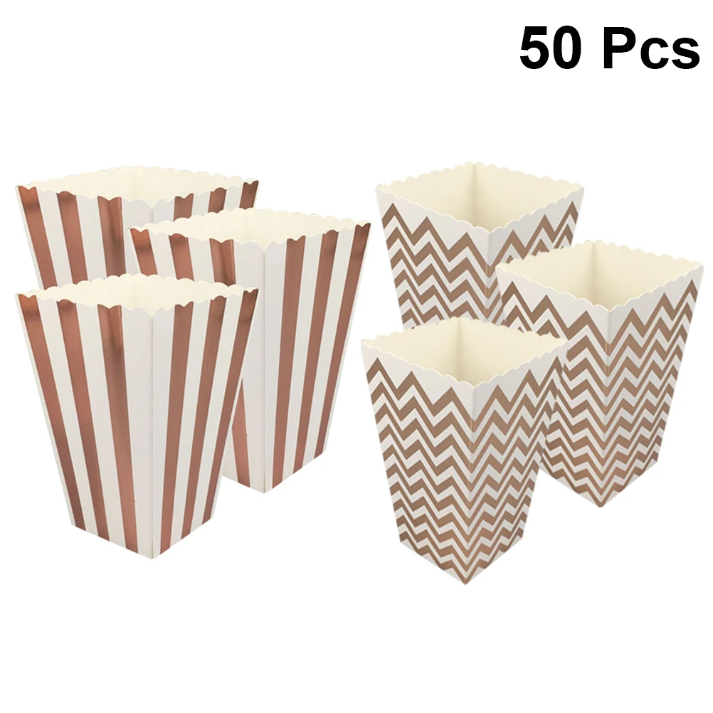 50pc Popcorn Box Party Supplies Paper Popcorn Boxes Bags Pop Corn