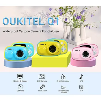 

Q1 Children'S Smart Fun Screen Mini Camera Waterproof And Shockproof 2.0 Inch Ips Hp Selfie Digital Game Camcorder