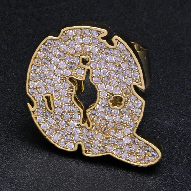Хип-хоп AAA кубическая циркониевая подвеска Bling Iced Out Bubble кольцо с гравировкой Bling CZ кольца женские мужские Клубные рапперы ювелирные изделия регулируемый размер
