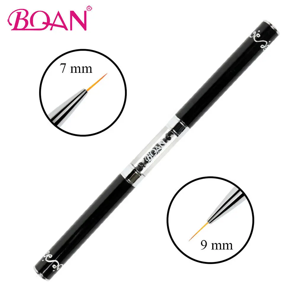 BQAN кисть с двойной головкой для нейл-арта, кисть для рисования 5 мм/7 мм/9 мм/11 мм, кисти для нейл-арта, стразы, инструмент для маникюра - Цвет: 7mm 9mm