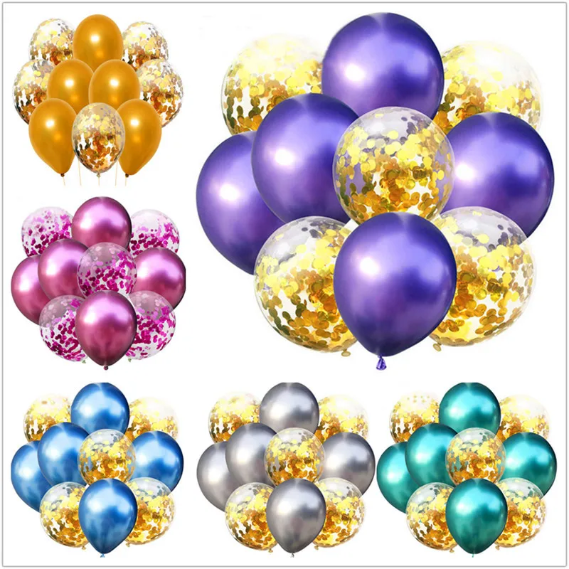 Золото подставка для воздушных шаров набор конфетти хром клипсы арки/День