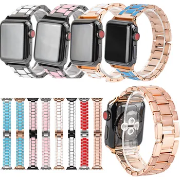 

Luxury Stainless Steel Watchband for Apple Watch Series 5 4 3 2 1 Wrist Strap Loop for iWatch 38mm 40mm 42mm 44mm Accessories