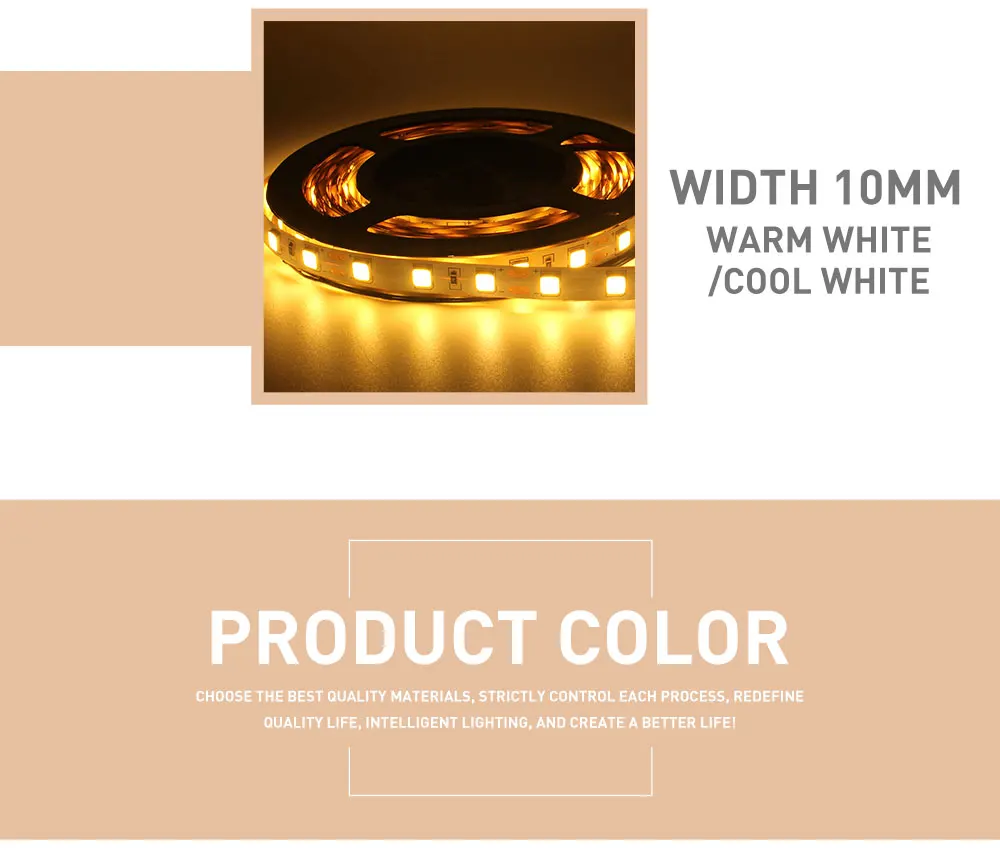 5M 5054 Flexible LED Strip 60LEDs/M Warm White Rope Ribbon Tape Light DC 12V Waterproof IP65 Lighting Strip
