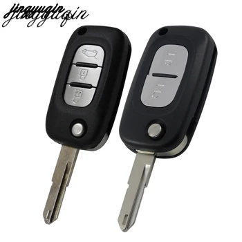 

jingyuqin 10pcs Replacement Car Key Shell for Renault Clio Megane Kangoo Modus Fluence NE72 Blade Floding Flip Remote Key