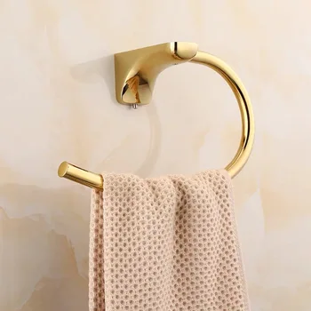 

Golden semi-circle towel rings Stainless steel round shower room towel rack bathroom accesssories