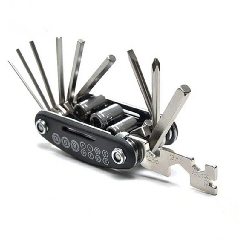 16 In 1 Multifunctional Bicycle Repair Tools Road Mountain Bike Multi Tool Kit Bike Tools Set