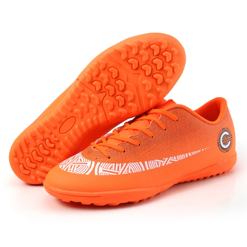 orange turf sole HOMASS/футбольные бутсы для мужчин; футбольные бутсы для дома; TF Бутсы для мальчиков; спортивные кроссовки для тренировок; профессиональные кроссовки; Zapatos De Futbol - Цвет: orange turf sole
