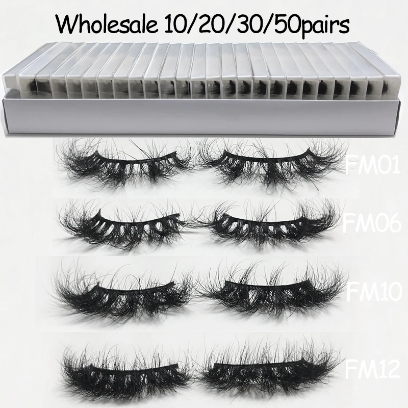 

Wholeasle 10/20/30/50pairs Fluffy 15-18mm Eyelash Only With Tray Volume 3D Real Mink Lashes Makeup False Eyelashes Extension